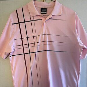 Men's Nike Golf Dri-Fit, Pre-Owned,  Pastel Pink with Linear Graphic - Medium